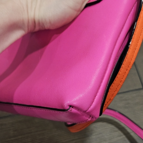 Kate Spade Hot Pink & Orange Storybook Lining Turn Lock Crossbody - Picture 12 of 16